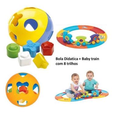 Imagem de Trem De Brinquedo Infantil Babytrain Express + Bola Didatica - Mercoto