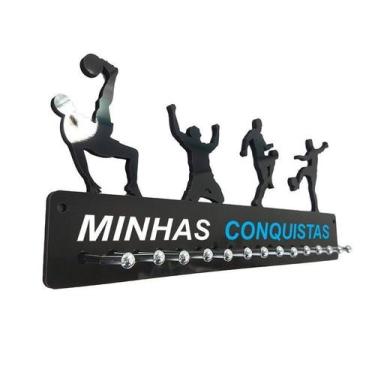 Imagem de Porta Medalhas Futebol Masculino 34cm Comprimento - QUADRO DE MEDALHA