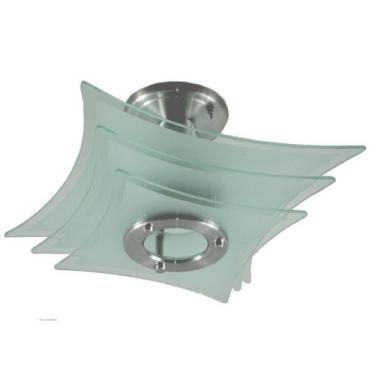 Imagem de Lustre Plafon Sobrepor Teto - Estrelado Jateado - Sala Quarto Cozinha 