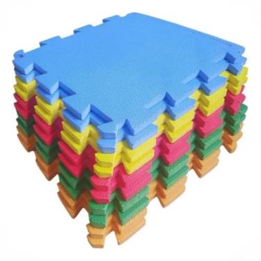 Imagem de Tatames 50x50 20mm Colorido Econômico EVA Antiderrapante