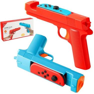 Imagem de 2 Grip Pistola Suporte Para Nintendo Switch Joy-con Azul/Vermelho - Te