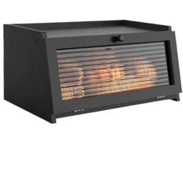 Imagem de Caixa de Pão Madeira Container Armazenamento Alimentos para Cozinha Caseiro Sítio Bambu com Tampa Alimentício Respirável Conservação Frescor