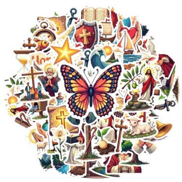 Imagem de 70 peças Ícones religiosos do cristianismo inspirador fé cristianismo adesivos brinquedo divindade sagrada espírito santo icônico artístico tradicional para guitarra, laptop, capacete, skate, guitarra