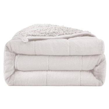 Imagem de Cobertor pesado ultramacio de 6,8 kg para adultos, lã de ovelha de pelúcia reversível com peso confortável para relaxamento e noites aconchegantes, segurança tipo abraço, distribuído uniformemente, L