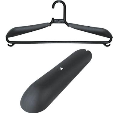 Imagem de Ombreira para Cabide Resistente Plástico Preta Organize Roupas Closets