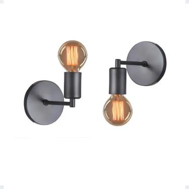 Imagem de Kit 2 Arandela Parede Cabeceira Quarto Banheiro Retrô E27 Es