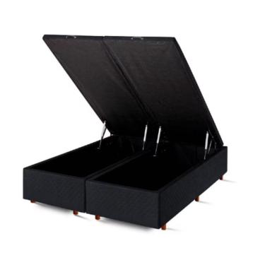 Imagem de Base De Box Baú Casal Bipartido 79x198x37 Preto