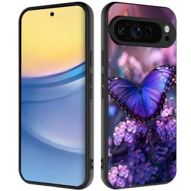 Imagem de Capa para Pixel 10 Pro XL, capa ultrafina de silicone líquido com proteção contra choque, adequada para Google Pixel 10 Pro XL 2025, borboleta roxa