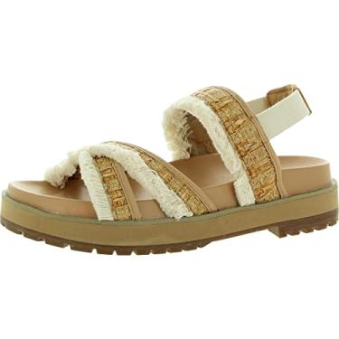 Imagem de Coconuts by Matisse Sandália plataforma feminina Fuji de couro sintético com franjas, Bronzeado, 40