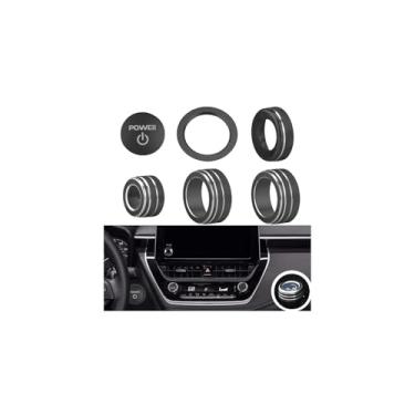 Imagem de Para Toyota Corolla 2023 2024 2025 ar condicionado, tampa do botão espelhado, acabamento do botão de arranque, tampa do botão de volume, acabamento interior Corolla (6 peças) (híbrido, preto)