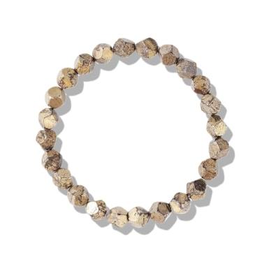 Imagem de KOFISNI Pulseira de obsidiana preta masculina irregular hematita elástica pulseira de pedras naturais com contas punk joia presente, Large, Pedra, Sem Pedra Preciosa