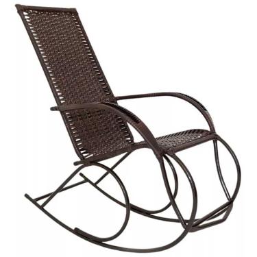 Imagem de Cadeira Balanço Sem Mola Fibra Sintética Trama Original Tabaco