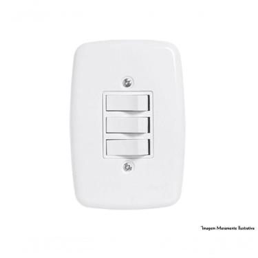 Imagem de Interruptor Ideale Br 3 Simp C/Pl 3205 C/12Pcs