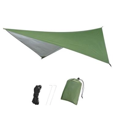 Imagem de TRIWONDER Lona de acampamento impermeável abrigo de rede para caminhadas, mochilão, rede, praia, piquenique e outras atividades ao ar livre - Acessórios incluídos (verde)