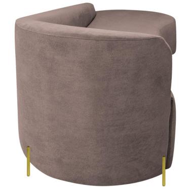 Imagem de Divã Recamier Orgânico França 220cm Lado Dir Pés Metal Dourado Linho Cor Rosê