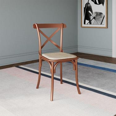 Imagem de Cadeira Katrina Cobre Assento Corano Bege Bege