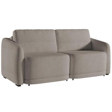 Imagem de Sofá Cama Casal Para Sala 236cm Polska K04 Bouclê Bege Escuro - Mpozenato