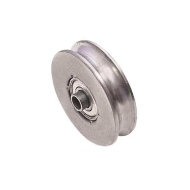 Imagem de Roldana Ferro Maciça 80mm Tipo U (redonda) 1-2 Bucha - Uso Em Portões