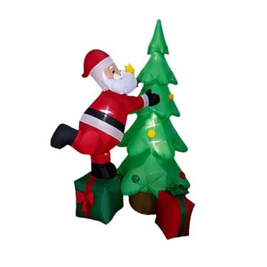 Imagem de UGPLM Árvore de Natal inflável de 1,80 m para decoração externa, jardim, quintal ou Iluminada e perfeita para as festas de fim de ano.