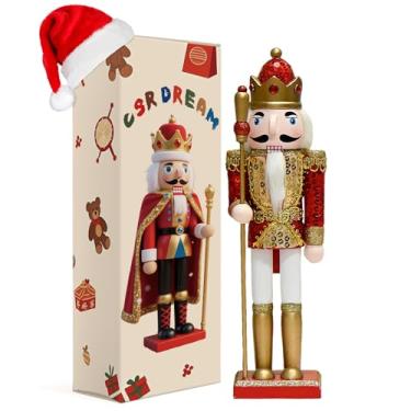 Imagem de Enfeites de quebra-nozes de madeira de 29 cm (decorações de Natal, bonecos de quebra-nozes) (presente colecionável festivo) para mesa, mesa, lareira e decoração de Natal de Ação de Graças, King2