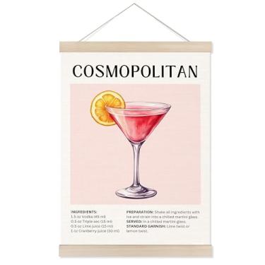 Imagem de Welshower Cosmopolitan Bar Poster Hanger Frame, Presentes para amantes de coquetéis, Cosmopolitan Cocktail Wall Art Prints Decor for Bar Pub Lounge Cozinha Casa Quarto Apartamento, 30,5 x 40,6 cm
