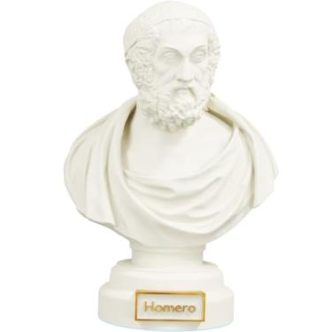 Imagem de Estátua Busto Homero - Poeta Grego - Versão 2 (Cor Mármore Dourado)