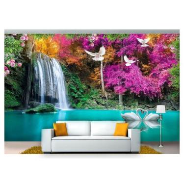 Imagem de Papel De Parede Cachoeiras Animais Pássaros 3D 7,50M² Xch06 - Você Dec