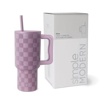 Imagem de Simple Modern Copo de 850 g com alça e tampa de canudo | Copo isolado reutilizável de aço inoxidável garrafa de água caneca de viagem uso de copo | presente para mulheres homens ele ela | coleção Trek