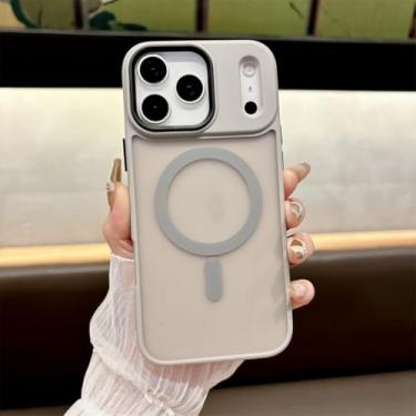 Imagem de SFDSUH Capa transparente para iPhone 16e com carregamento sem fio magnético (para iPhone 16e/CINZA)