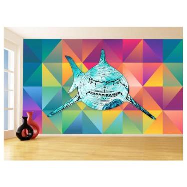 Imagem de Papel De Parede Animais Pop Art Tubarão Cores 3,5M Pxa557 - Você Decor