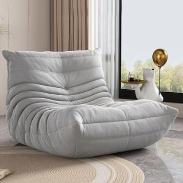 Imagem de Sofá de esponja gigante e preenchido de feijão de feijão, super macio para adolescentes adultos, universidade de quarto da sala, livro de leitura, jogo de jogo - verde, camurça, cinza