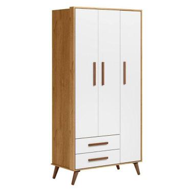 Imagem de Guarda Roupa Infantil Q Encanto Retrô 3830 Freijó Toq Branco Acetinado - Qmovi