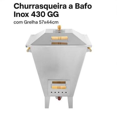 Imagem de Churrasqueira a Bafo Inox 430 Gigantesca  96Ax 70C x 51L cm  já vai co