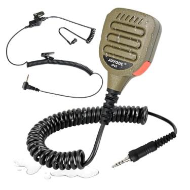 Imagem de JUYODE Microfone remoto de lapela de ombro VX-6R de 3,5 mm para rádio Yaesu Vertex VX-6 VX-7R VX-170 FT-270 HT Standard Horizon HX210 HX270 HX400 HX750S HX870 HX890 (128-bronzeado)