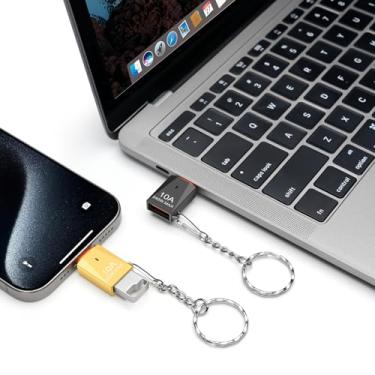 Imagem de Adaptador USB C para USB 3.0 OTG (2 peças), adaptador USB-C macho para USB fêmea estrutura de liga de zinco suporta carregamento de até 10 A e transferência de dados USB 3.0 (ouro/preto)