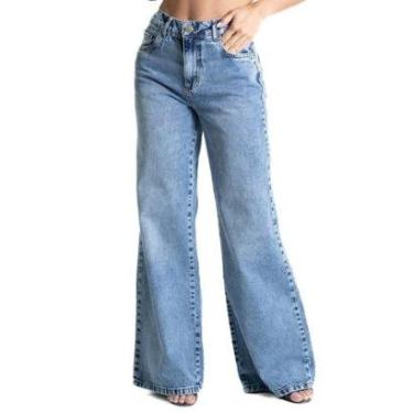 Imagem de Calça Jeans Sawary Wide Leg - 281153 - Azul medio 44-Feminino