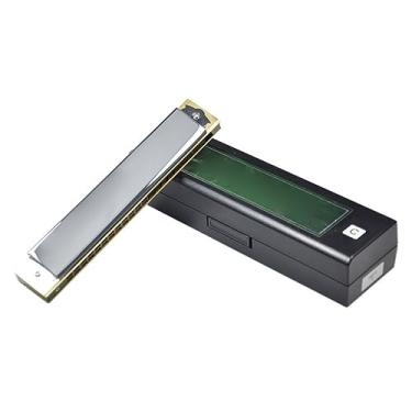 Imagem de Gaita polifônica profissional 21 furos latão palheta capa de aço inoxidável instrumento gaita com caixa