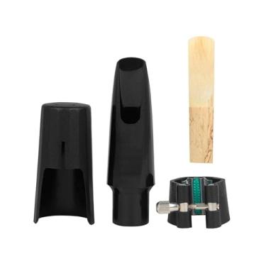 Imagem de Acessórios profissionais para bocal de saxofone tenor, conjunto de clipes de couro, almofada de dente de palheta