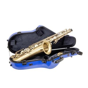 Imagem de Crossrock Capa de saxofone tenor de fibra de vidro | Acabamento de carbono ultraleve 3K (azul Sonata Blue) | Proteção contra impactos certificada em laboratório e trava TSA | Sistema de mochila Ergo