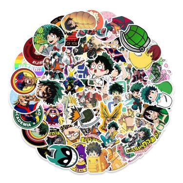 Imagem de Adesivo My Heros Academias Anime 100 unidades de vinil PVC impermeável