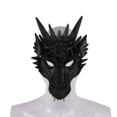 Imagem de Máscara Black Dragon Full Face Cover PU Foam Mardi Gras Party