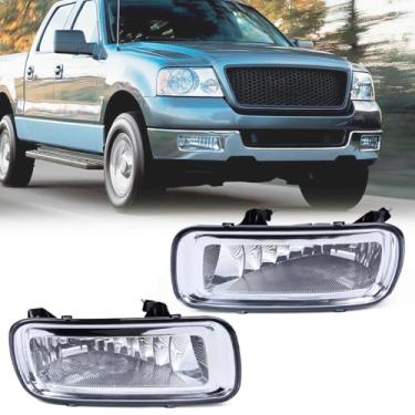 Imagem de CHEDA Conjunto de faróis de neblina, compatível com Ford F150 2004-2006/compatível com Lincoln Mark LT Base 2006, luz de neblina esquerda e direita, 2 peças (lentes transparentes) halogêneo