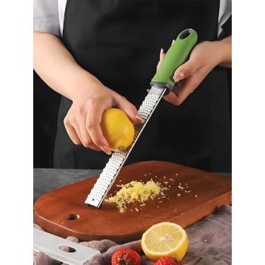 Imagem de Ralador de raspador de limão de 30 cm com alça, ferramenta de cozinha para raspar frutas cítricas e ralar queijo parmesão, alho, gengibre, coco, noz-moscada, wasabi, chocolate, etc., aço inoxidável