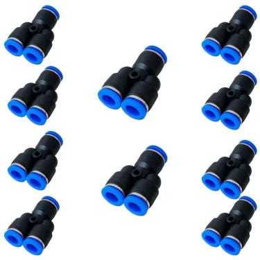 Imagem de Kit Com 10 Conexão Uniao Em Y 6Mm Pneumatico