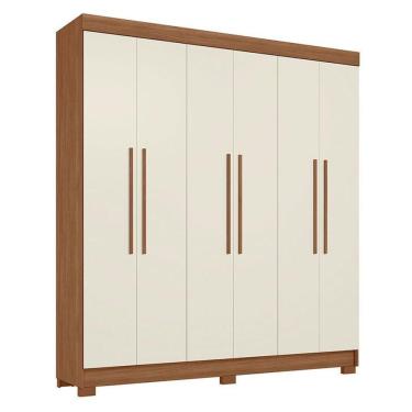 Imagem de Guarda Roupa Casal 6 Portas Toledo Jatobá Areia - Santos Andirá