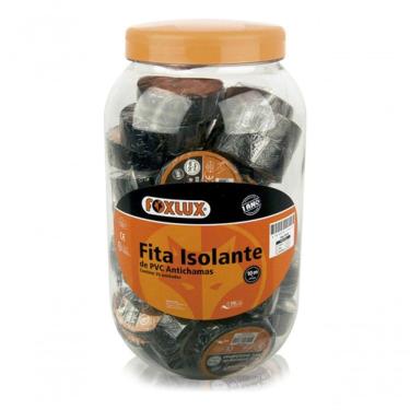 Imagem de Fita Isolante Preta 05m Pote Foxlux Po/50