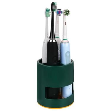 Imagem de Linkidea Suporte elétrico para escova de dentes de bancada, organizador de escova de plástico com 4 compartimentos compatível com a série Oral-B iO, Philips Sonicare ProtectiveClean, Colgate