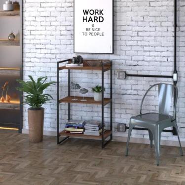 Imagem de Estante Multiuso 3 Prateleiras 104x60cm Estilo Industrial - Compace De