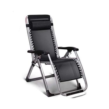 Imagem de YYBOES Espreguiçadeiras, espreguiçadeiras resistentes, móveis de jardim, cadeiras de acampamento e jardim, espreguiçadeiras dobráveis reclináveis à prova d'água de metal para escritório ao ar livre