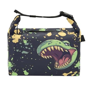 Imagem de STAYTOP Lancheira de dinossauro de desenho animado com fivela, lancheira isolada para meninos e meninas, lancheira térmica para trabalho escolar